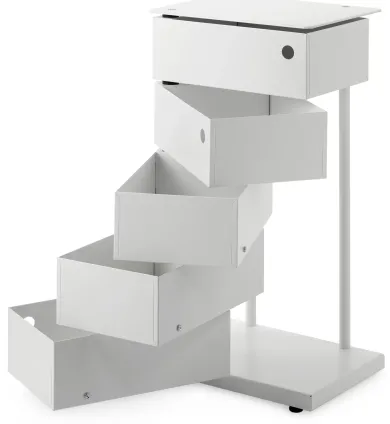 Drehladen-Container Stahlblech 5-fach weiß